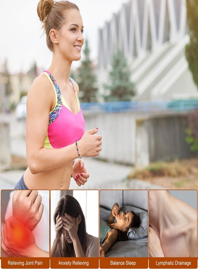 Heclia سوار هيكليا النحاسي للنساء والرجال، سوار مطاطي مزين بخرز الهيماتيت وأحجار كريمة علاجية، قابل للتعديل، مجوهرات لموازنة الشاكرات وتخفيف القلق، هدية للأصدقاء والأزواج والعائلة - Image 3
